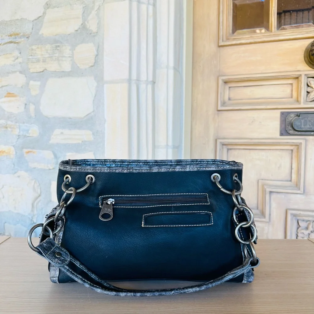 Montana west embroidery buckle black shoulder bag&wallet NWT_6